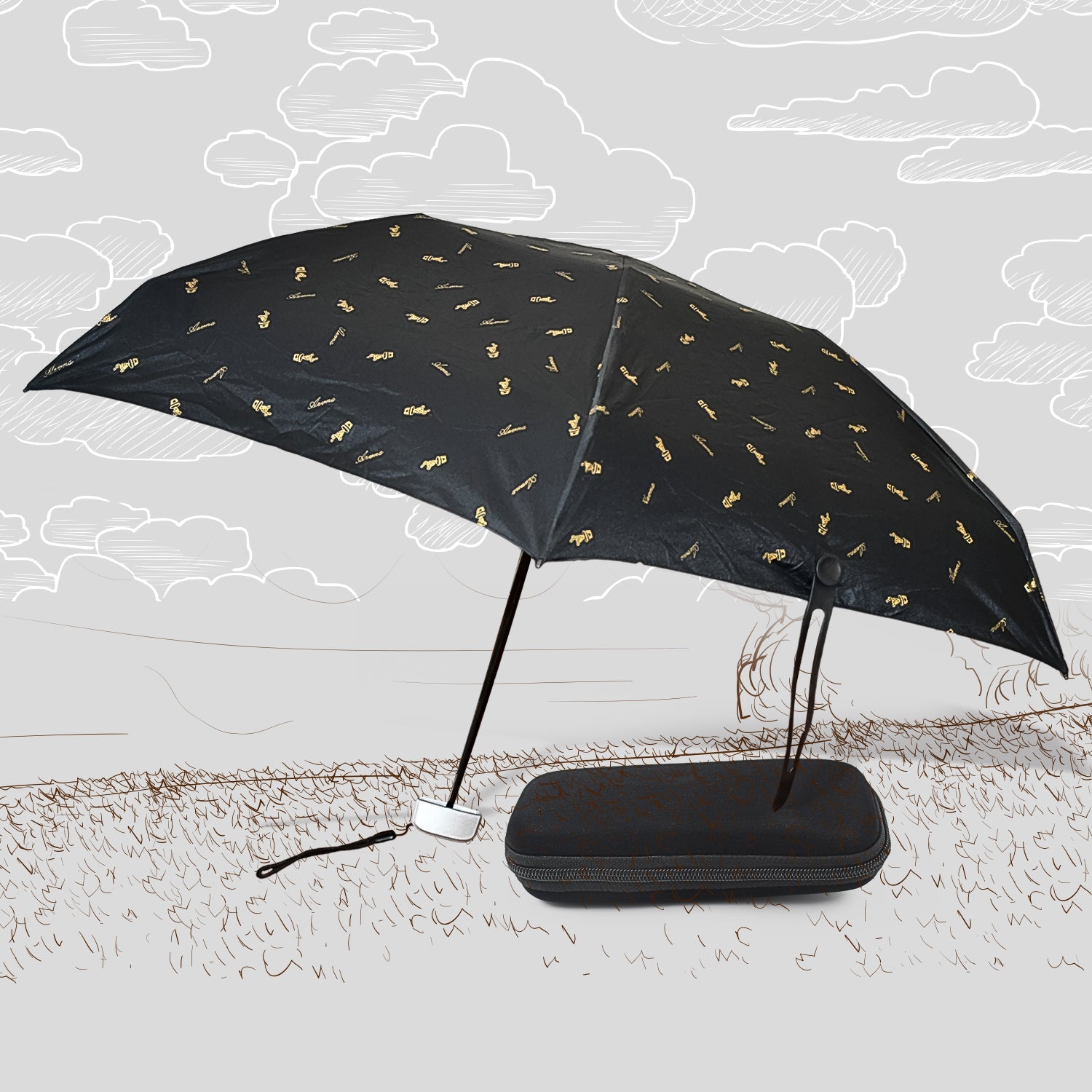 3-Fold Cute Umbrella – Sun & Rain Protection, UV Shield (1 Pc / With Zip Case) 3-Fold Cute Umbrella – Sun & Rain Protection, UV Shield (1 Pc / With Zip Case)